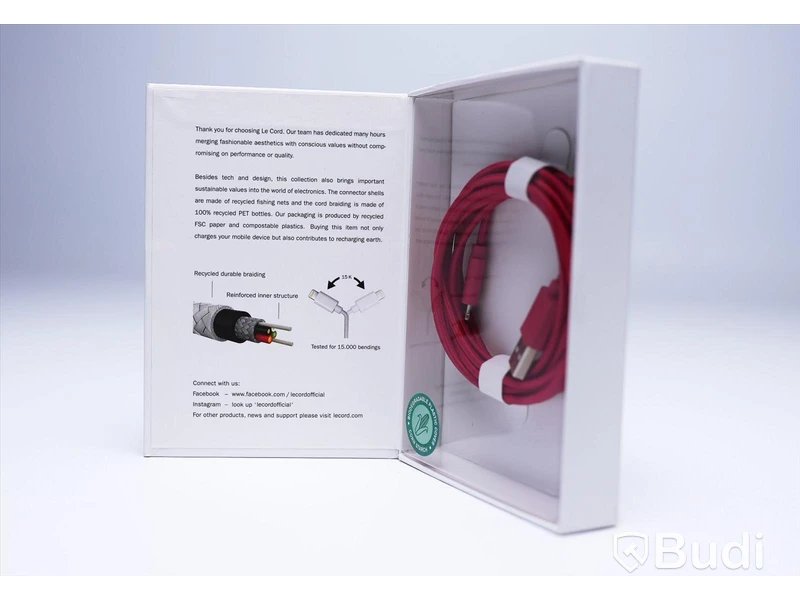 Kabel USB-Lightning - 3 st, röd, Le Cord. Ny, Obruten förpackning.