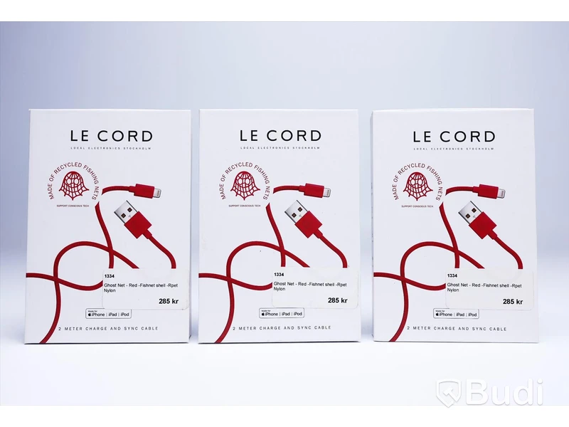Kabel USB-Lightning - 3 st, röd, Le Cord. Ny, Obruten förpackning.