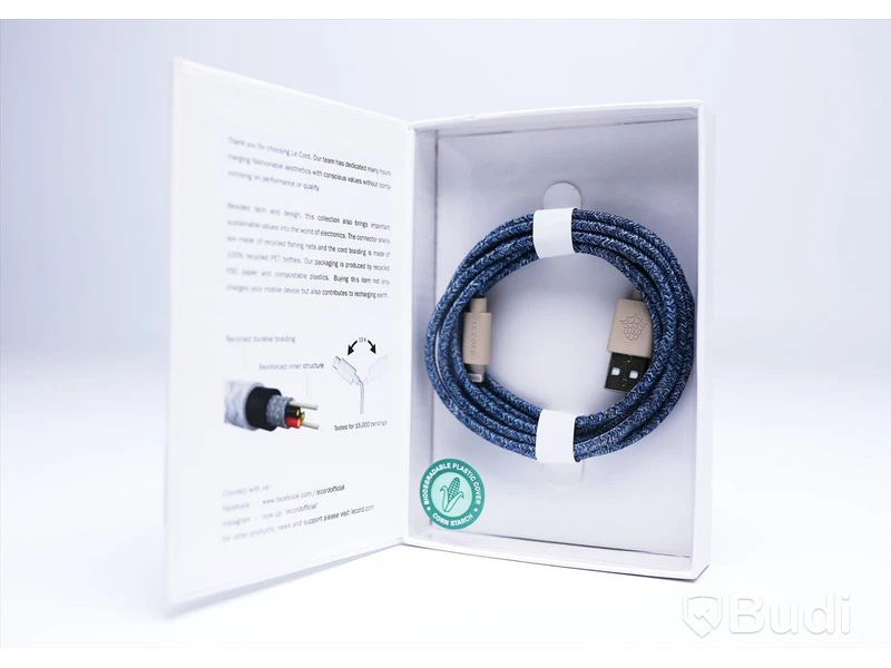 Kabel USB-Lightning - 3 st, blå, Le Cord. Ny, Obruten förpackning.