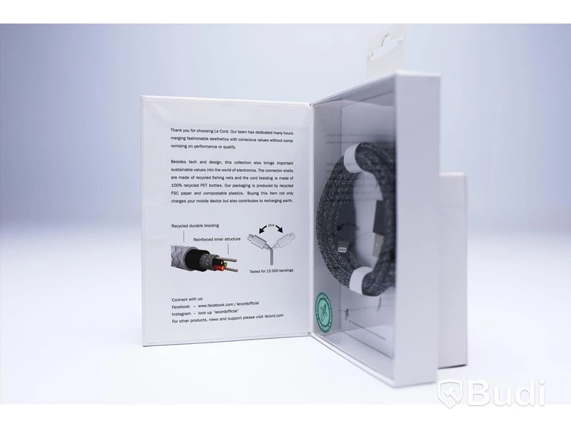 Kabel USB-Lightning - 3 st, svart, Le Cord. Ny, Obruten förpackning.