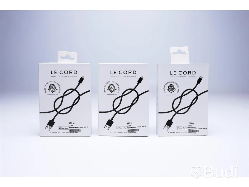 Kabel USB-Lightning - 3 st, svart, Le Cord. Ny, Obruten förpackning.
