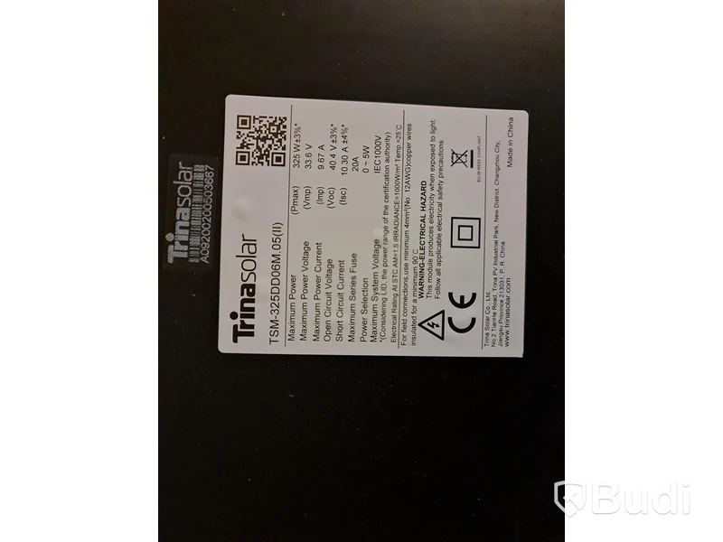 Solcellspanel Trinasolar TSM-325DD06M.05(II) Pmax 325V Vmp 33,6V Imp 9,67A