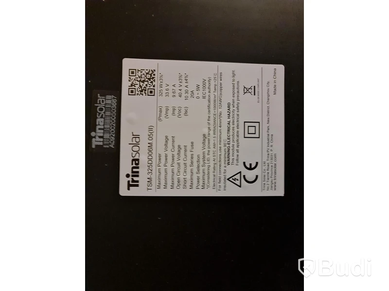 Solcellspanel Trinasolar TSM-325DD06M.05(II) Pmax 325V Vmp 33,6V Imp 9,67A