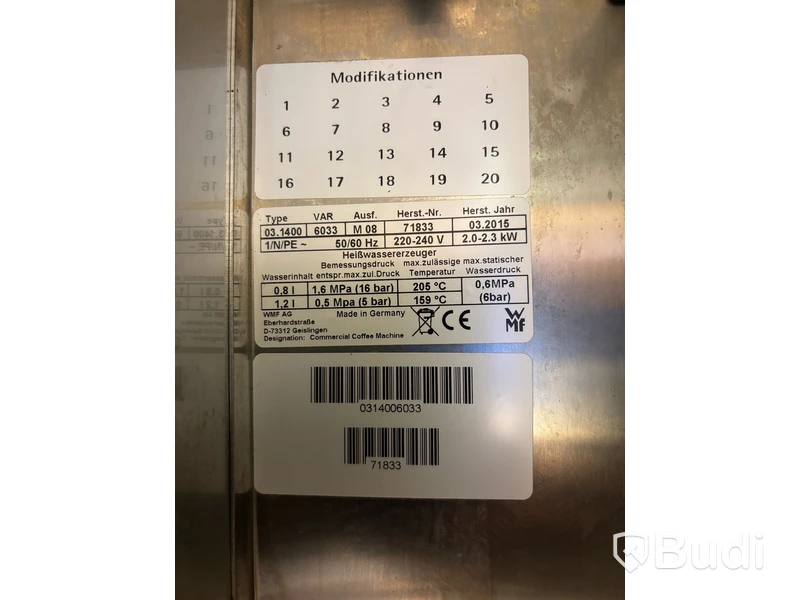 Kaffemaskin WMF 1400 och mjölkkyl Vitrifrigo FG 10l WMFE