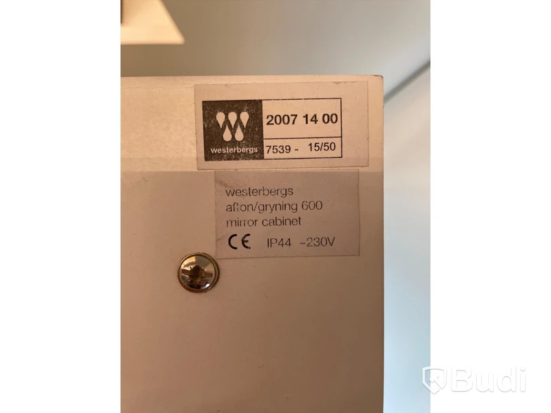 Spegelskåp med el westerbergs afton/gryning 600 mirror cabinet  Mått ca 80x65 cm Obs! Fd. utställningsex, spruckna speglar Nypris ca 5000 kr