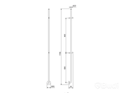 Handdukstork - INR Line Towel Dryer 1750mm Polished Stainless. Ny, Obruten förpackning. Nypris ca 3500kr
