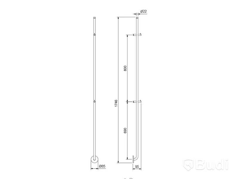 Handdukstork - INR Line Towel Dryer 1750mm Polished Stainless. Ny, Obruten förpackning. Nypris ca 3500kr