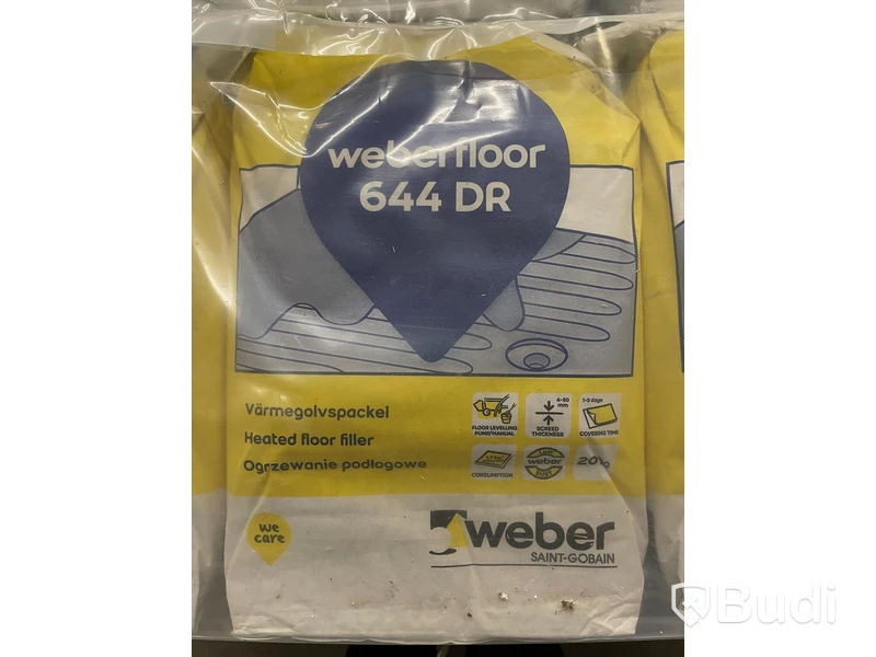 Värmegolvspackel - Weberfloor 644 DR 20kg. OBS! Tillverkningsdatum: 20/09/2022
