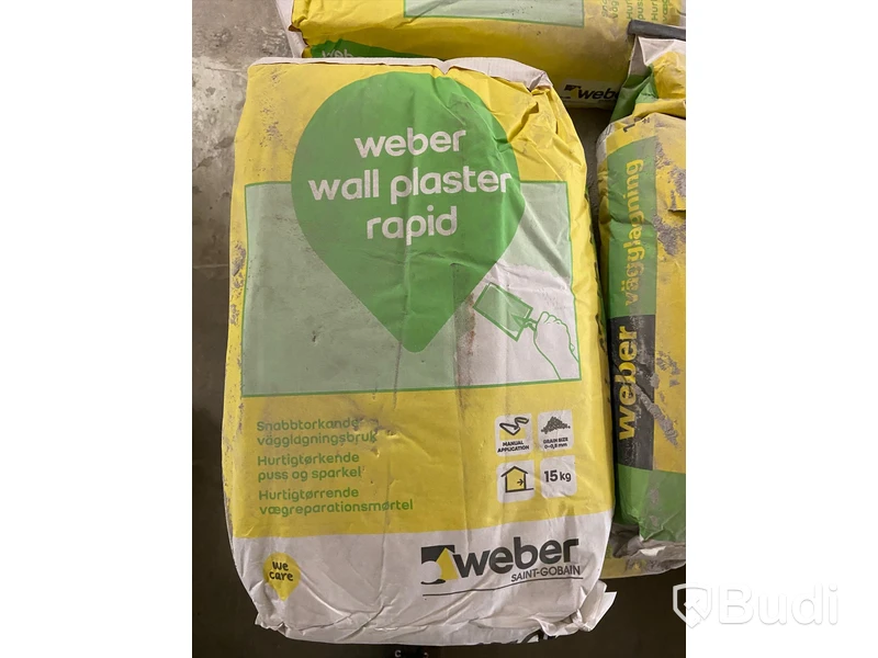 Vägglagning - Weber Wall Plaster Rapid 15kg. OBS! Tillverkningsdatum: 07/11/2019
