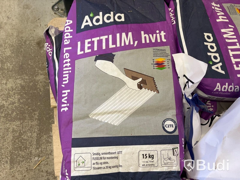 Parti kakel lim - ca 15st 15kg påsar - OBS kolla tillverkningsdatum, se bild