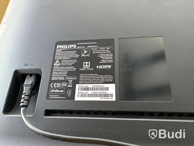 Philips 43PUS8555/12 TV 43 tum med LED belysning, väggstativ och fjärrkontroll