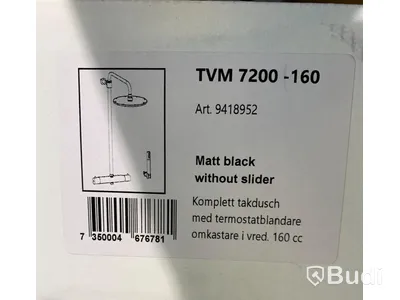 Takduschset, Tapwell TVM 7200 Edition 2 160, Matt Black without slider, - Nypris ca 13000 kr