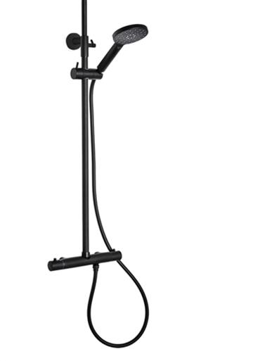Takdusch, Hafa Bathroom Mix Slim Round (exklusive duschhuvud), Svart - Nypris ca 8000kr