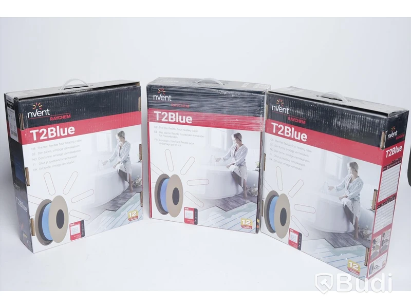 Golvvärmekabel 3 st - Nvent T2Blue-10 60 m 1 st, Nvent T2Blue-10 15 m 2 st.