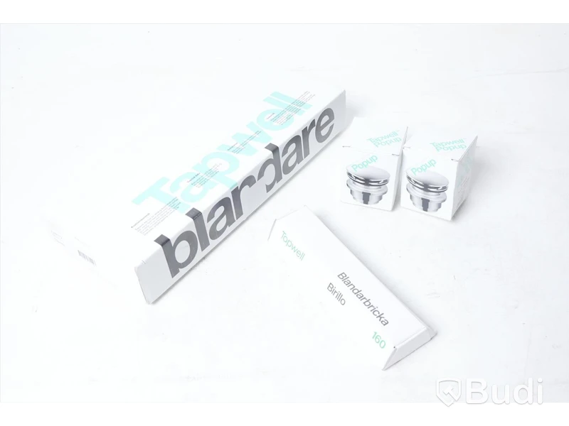 Blandare, blandarbricka samt bottenventil 2 st - Tapwell Mässing