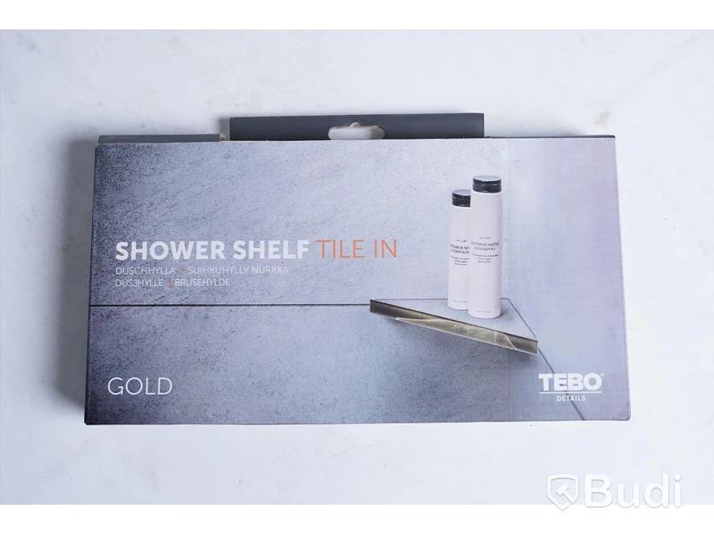 3 st duschhyllor - Tebo Tile In, guld