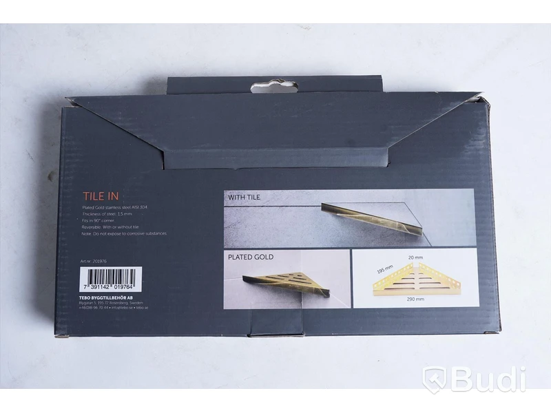 3 st duschhyllor - Tebo Tile In, guld