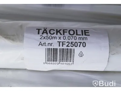 Pall med täckfolie, ca. 26 st rullar, 2x50m x 0.07mm