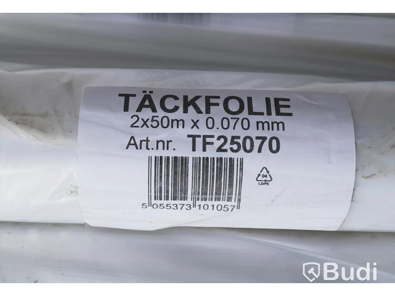 Pall med täckfolie, ca. 26 st rullar, 2x50m x 0.07mm