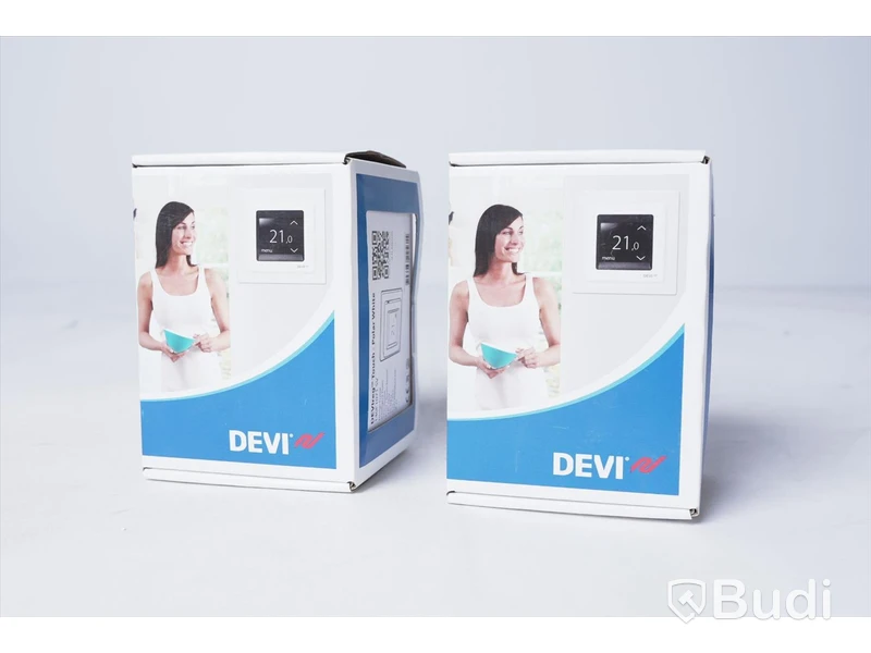 2 st termostat till golvvärmereglering - DEVIreg Touch, polar white