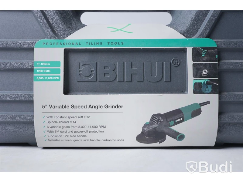 2st vinkelslipar - Bihui Variable Angle Grinder 1200W, Ny, Obruten förpackning.