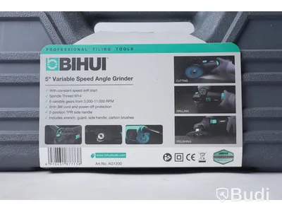 2st vinkelslipar - Bihui Variable Angle Grinder 1200W, Ny, Obruten förpackning.