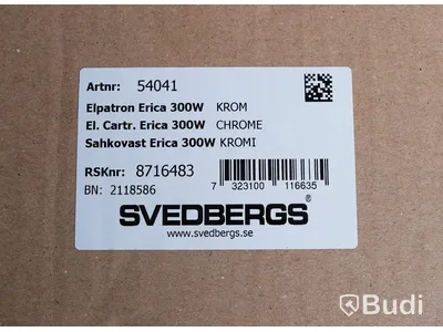 Elpatron till handdukstork - Svedbergs Erica 300 W, krom