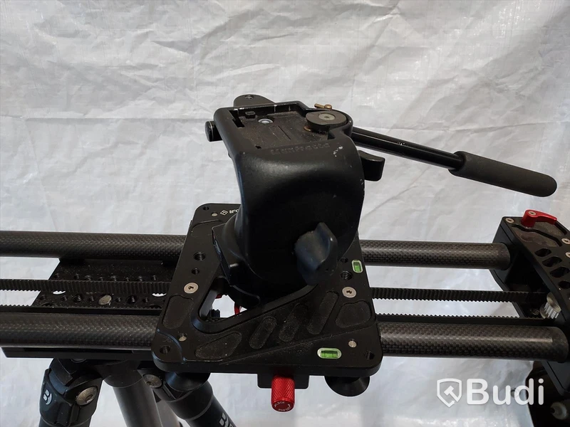 Kamera slider Ifootage Shark Slider S1, Manfrotto huvud, på Benro stativ