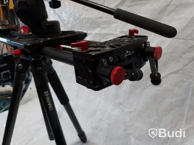 Kamera slider Ifootage Shark Slider S1, Manfrotto huvud, på Benro stativ