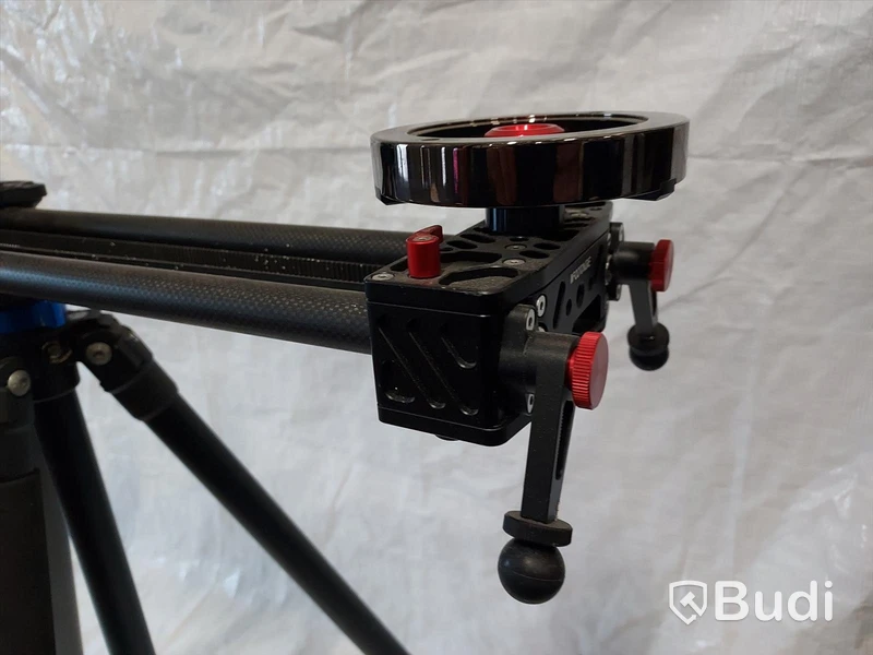 Kamera slider Ifootage Shark Slider S1, Manfrotto huvud, på Benro stativ