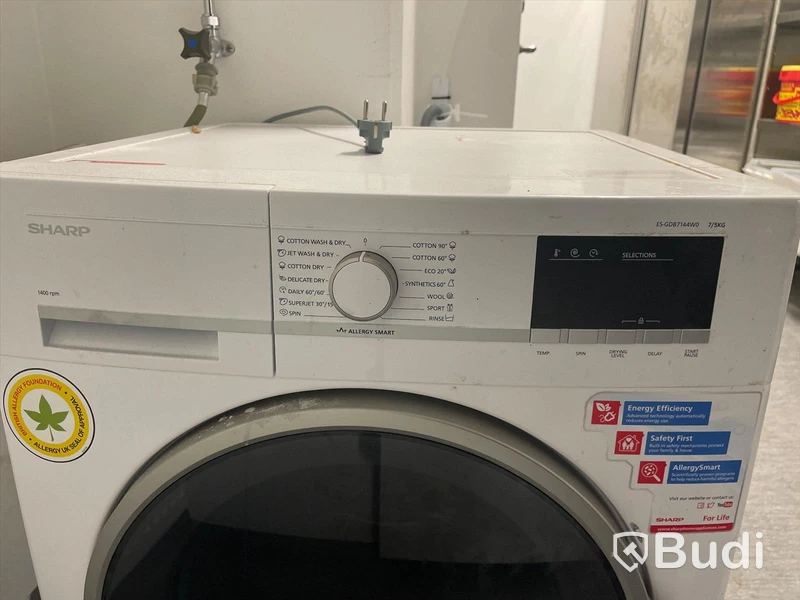 Tvättmaskin Sharp ES-GDB7144WO-EE, 7 kg kapacitet