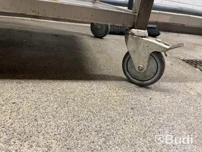 Rostfri vagn på hjul 100x50x90