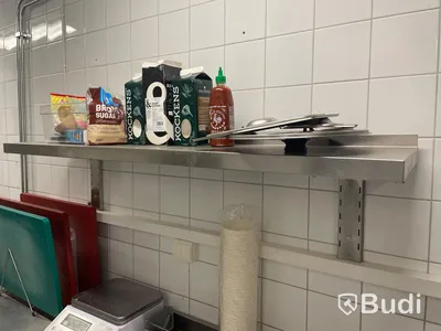 Rostfri bänk 240x90x65 med tillhörande rostfri hylla