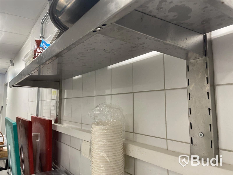 Rostfri bänk 240x90x65 med tillhörande rostfri hylla