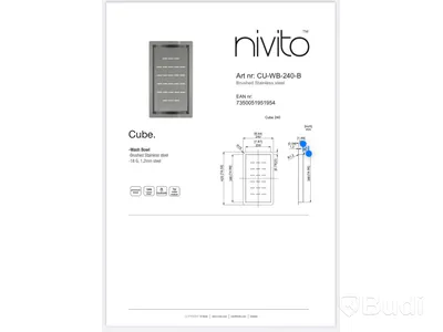 Sköljskål, Nivito Cube, CU-WB-240-B