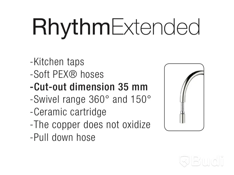 Köksblandare, Nivito Rhythm, RH-370-EX, med utdragbar pip.