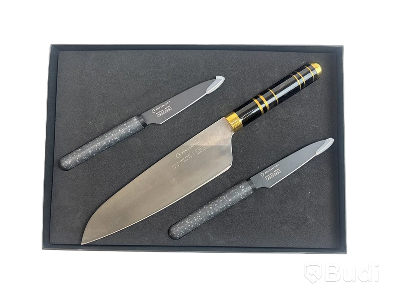 Knivset 3-delar Bon Centuri, Nero black and Granit black