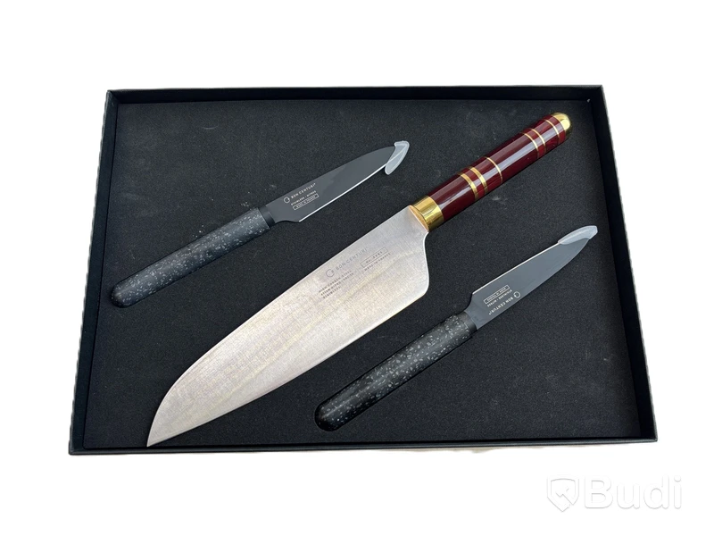 Knivset 3-delar Bon Centuri, Bordeaux red and Granit black
