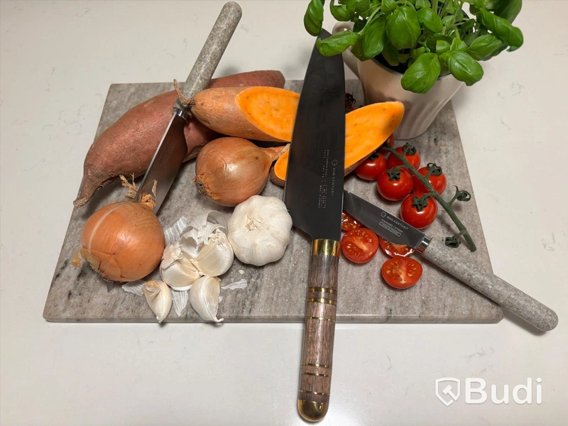 Knivset 3-delar Bon Centuri, Walnut wood och Mineral grey