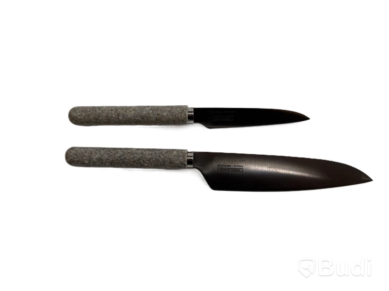 Knivset 3-delar Bon Centuri, Walnut wood och Mineral grey