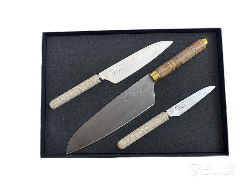 Knivset 3-delar Bon Centuri, Walnut wood och Mineral grey