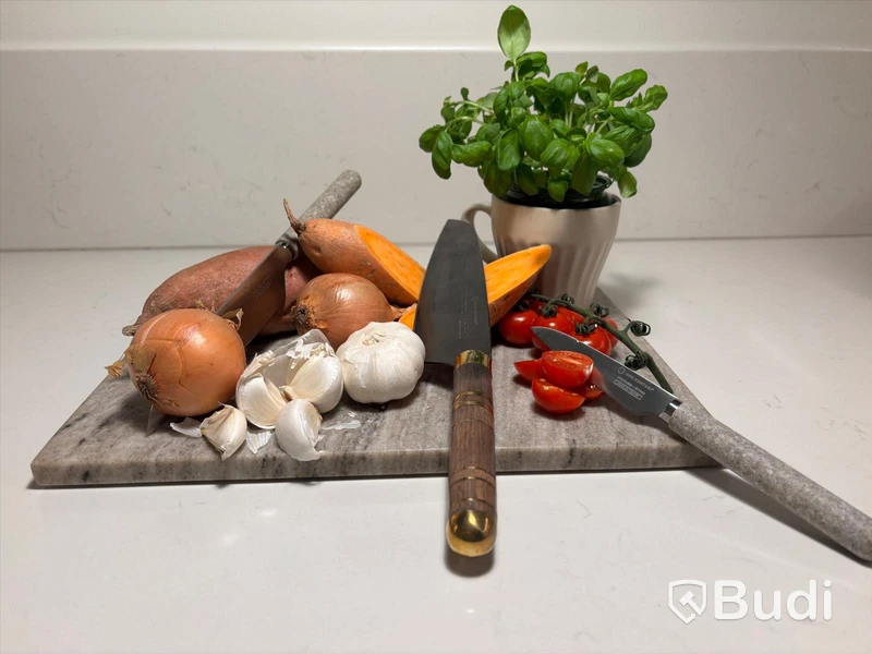 Knivset 3-delar Bon Centuri, Walnut wood och Mineral grey