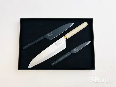 Knivset 3-delar Bon Centuri, Marble white och Granit Black