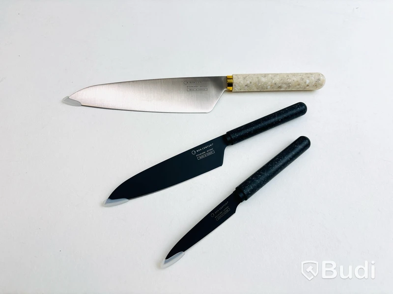 Knivset 3-delar Bon Centuri, Marble white och Granit Black