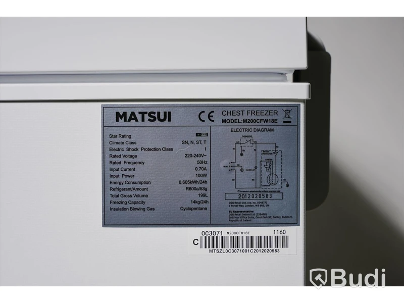 Frysbox, Matsui M200CFW18E.
