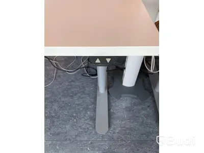 Höj- och sänkbart skrivbord med avskiljare