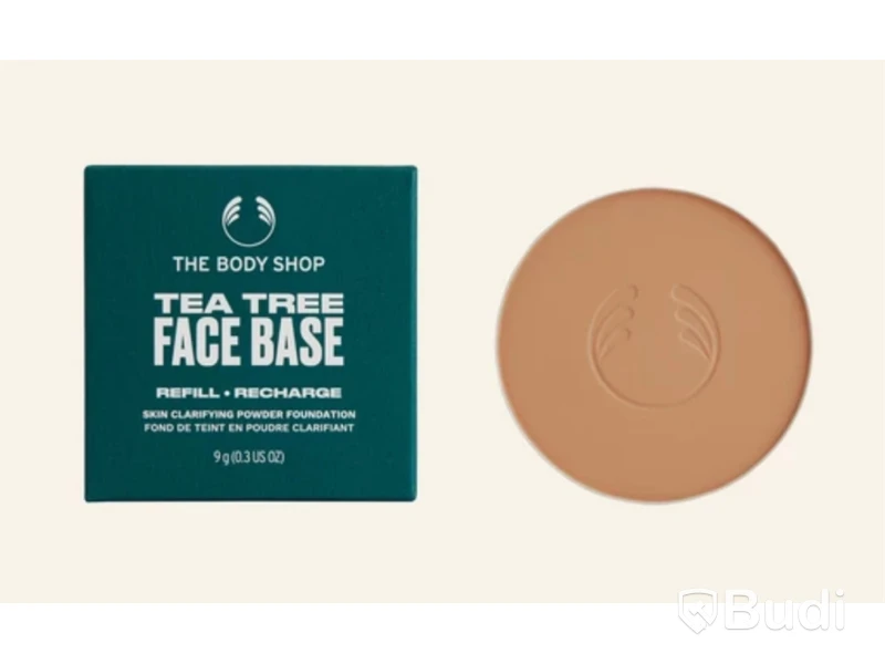 Parti med Foundation puder, Face base tea tree, olika färger, The Body Shop