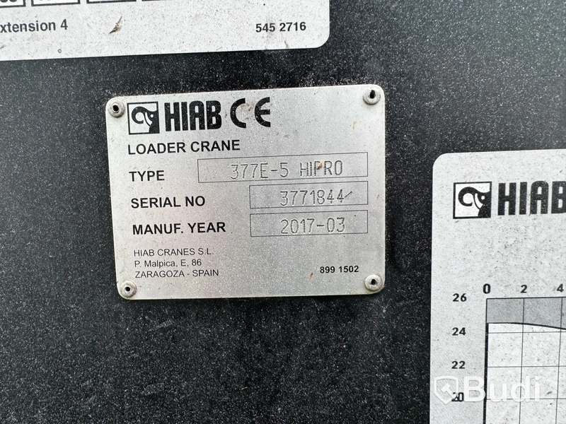 Kran Hiab XS 377E-5 -2017 HIPRO CD med Jib