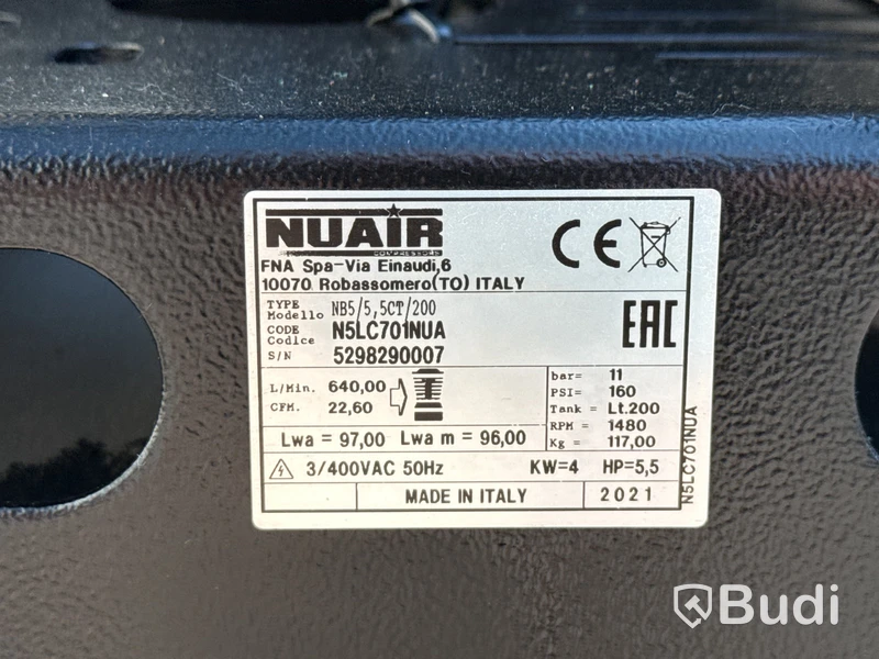 Kompressor 200 l, NuAir -2021