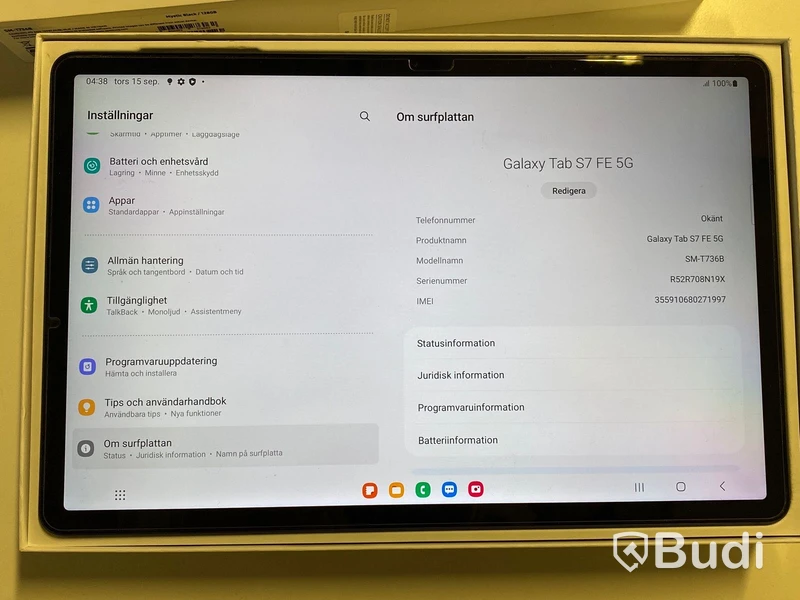 Surfplatta Samsung Galaxy Tab S7 FE 5G - 128 GB